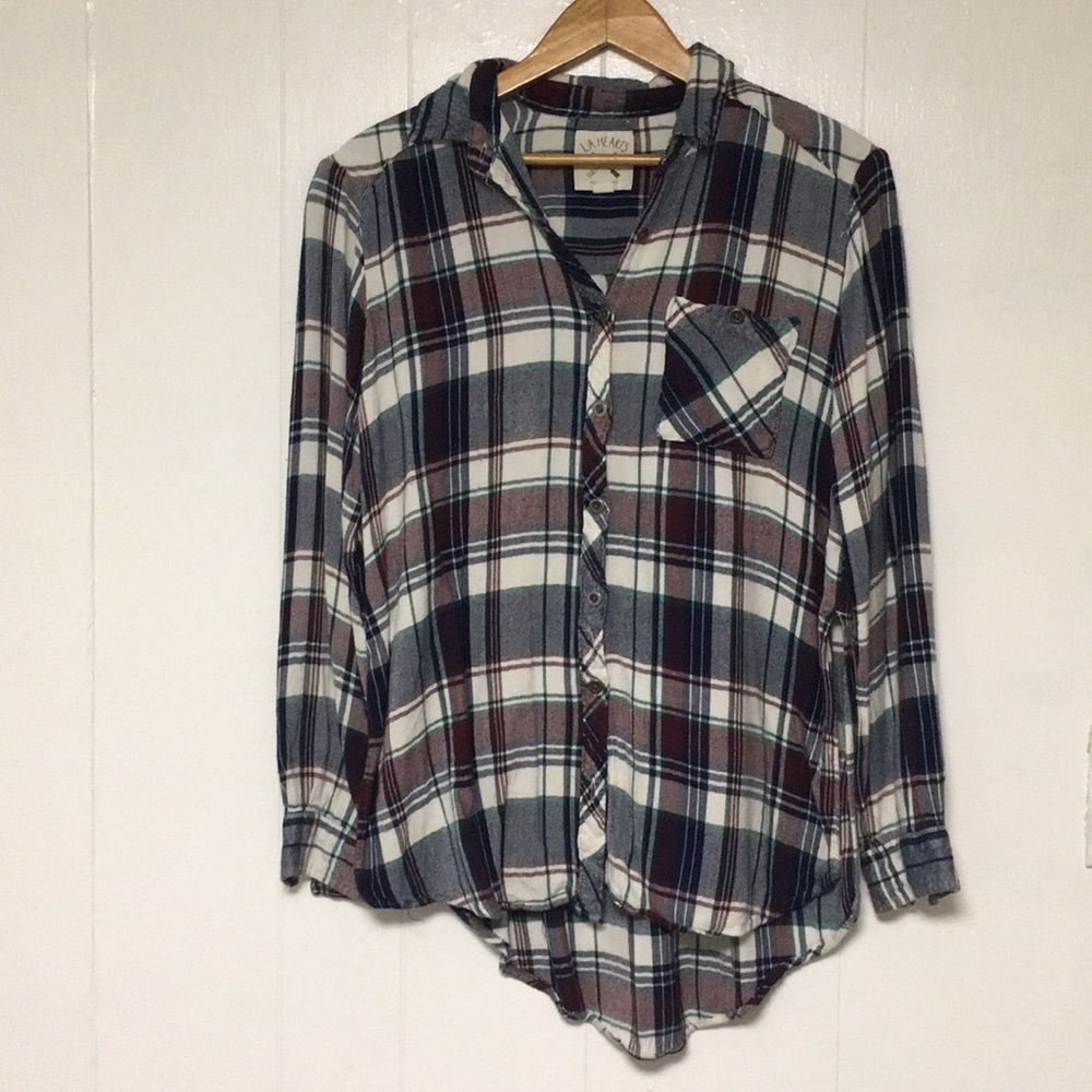 Pacsun LA Hearts flannel with side slots